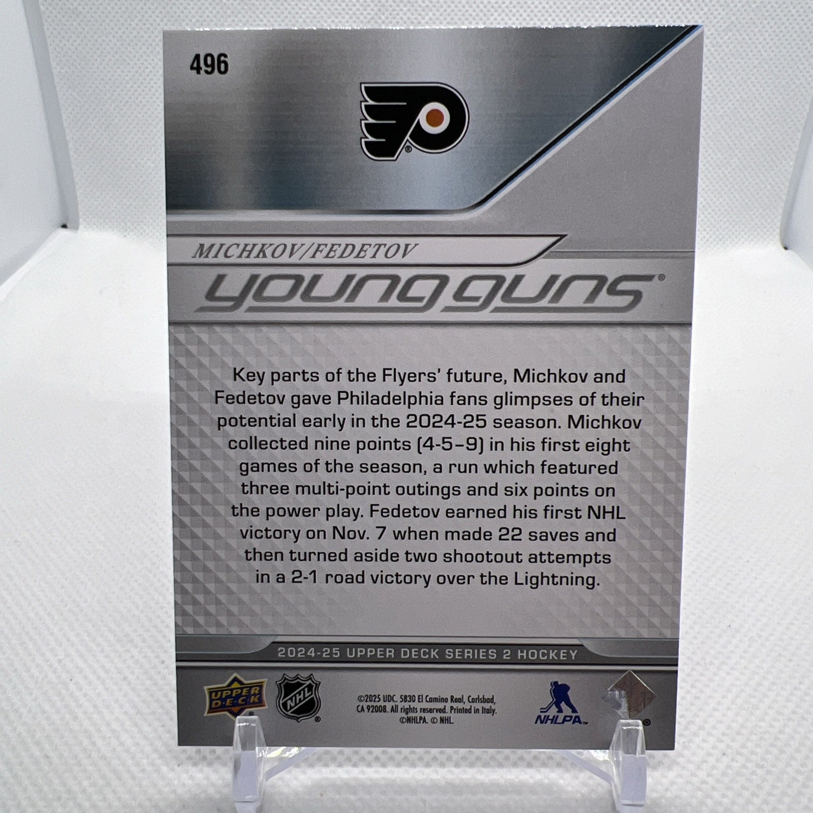 Matvei Michkov Ivan Fedetov 2024-25 Upper Deck Young Guns Teammates Flyers RC