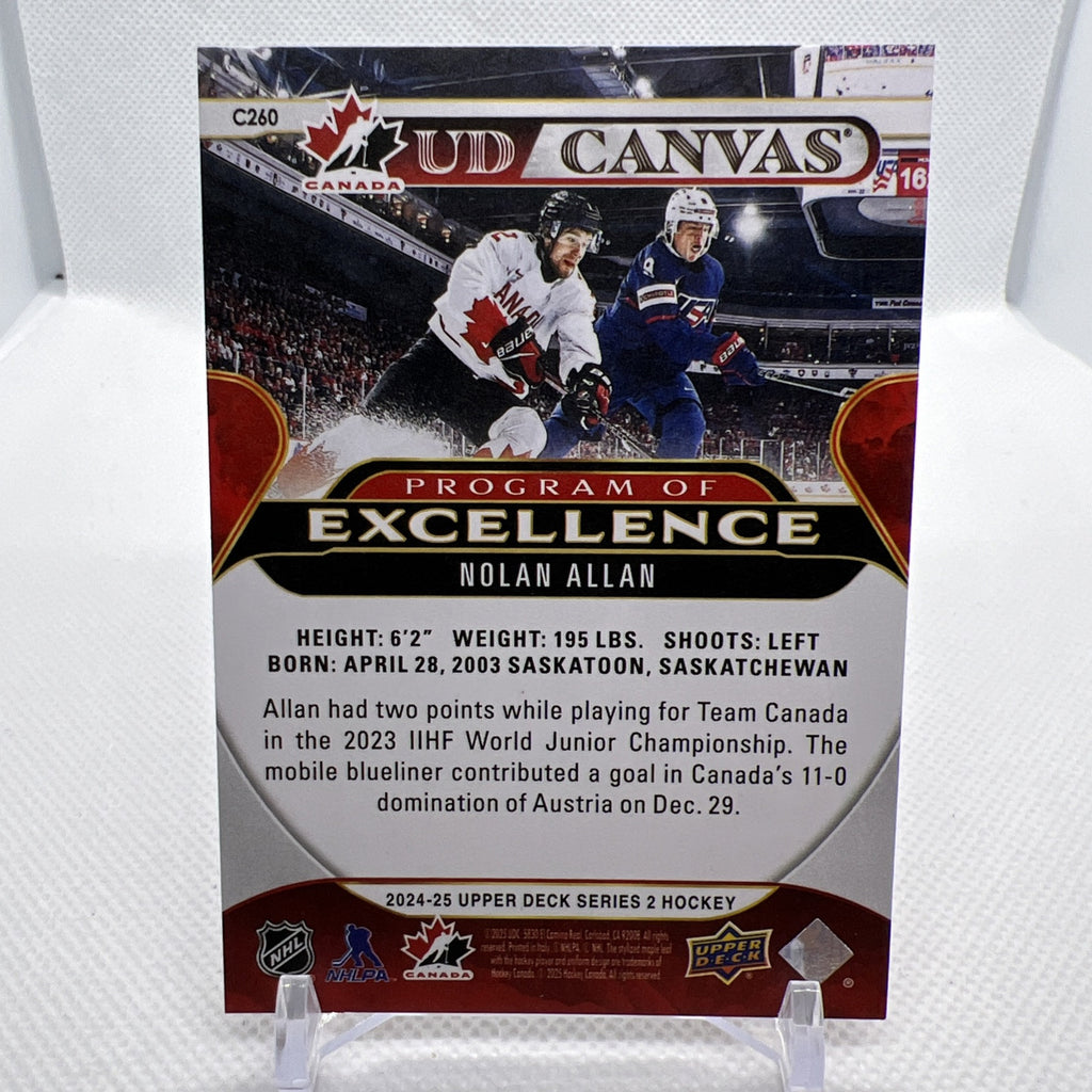 Nolan Allan 2024-25 Upper Deck Program of Excellence Rookie Chicago Blackhawks