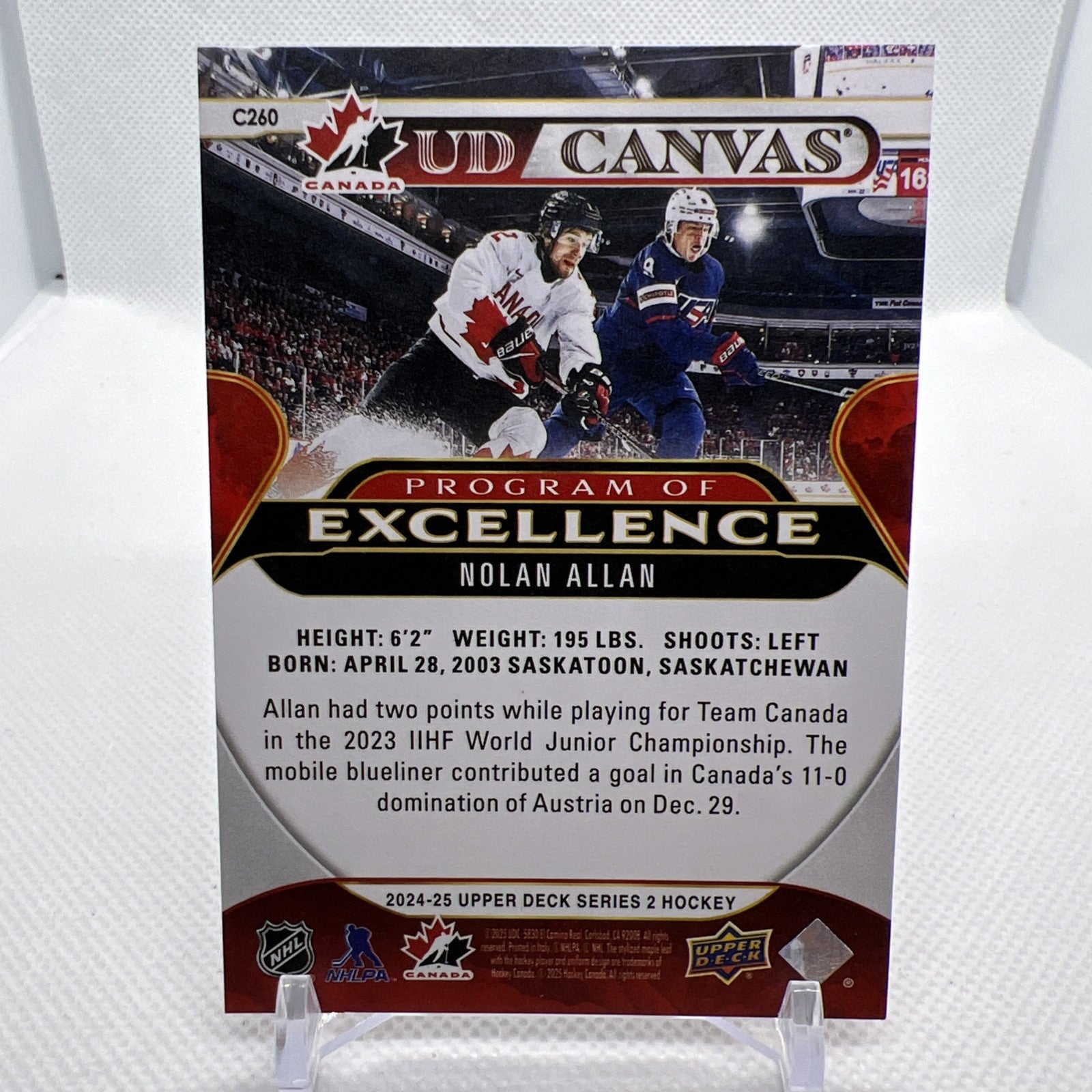 Nolan Allan 2024-25 Upper Deck Program of Excellence Rookie Chicago Blackhawks