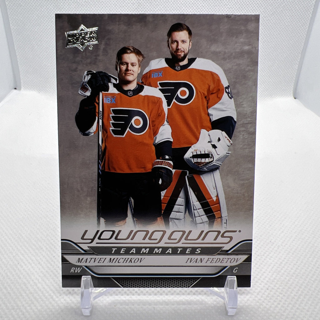 Matvei Michkov Ivan Fedetov 2024-25 Upper Deck Young Guns Teammates Flyers RC