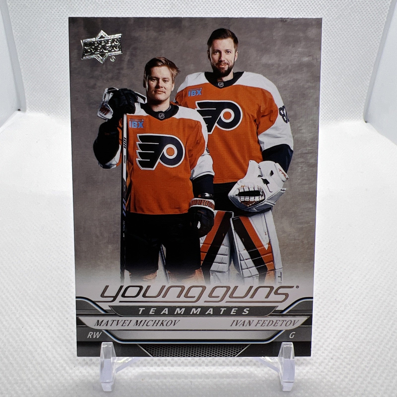Matvei Michkov Ivan Fedetov 2024-25 Upper Deck Young Guns Teammates Flyers RC